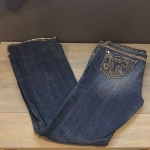 MEK jeans used . Wear on the bottom cuffs but still a great jeans .